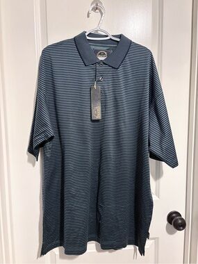 BD Baggies Men’s Striped Polo Shirt - Teal/Black